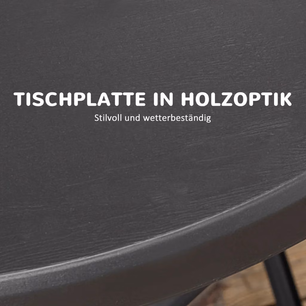 Tavolo da pranzo rotondo pieghevole OKWISH per esterni in acciaio e plastica grigio opaco – 2