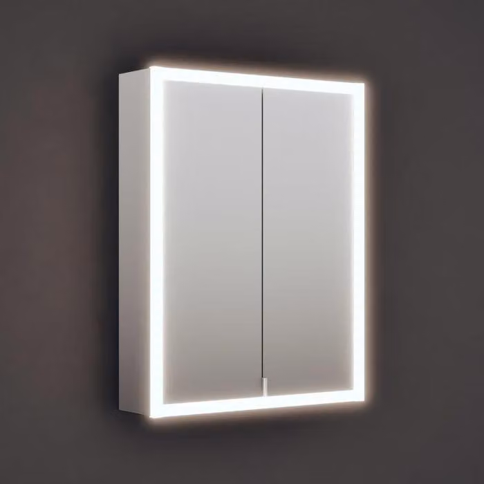 Armadietto a specchio burgbad RL20, 62 cm, con illuminazione integrata