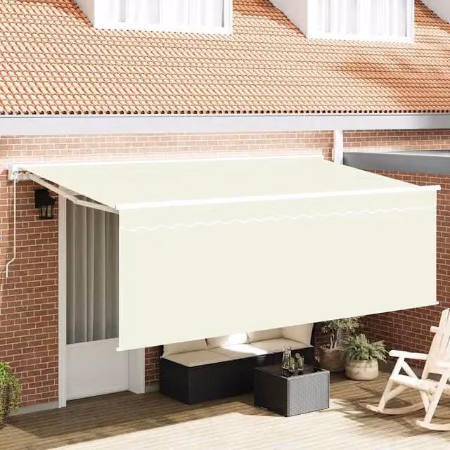 Tenda retrattile Crema 350 x 200 cm Poliestere e Alluminio 3329638