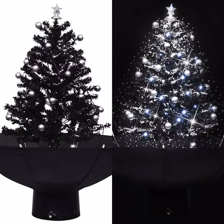 Albero di Natale da tavolo vidaXL con effetto nevica, colore verde, in plastica, Altezza: 75 cm