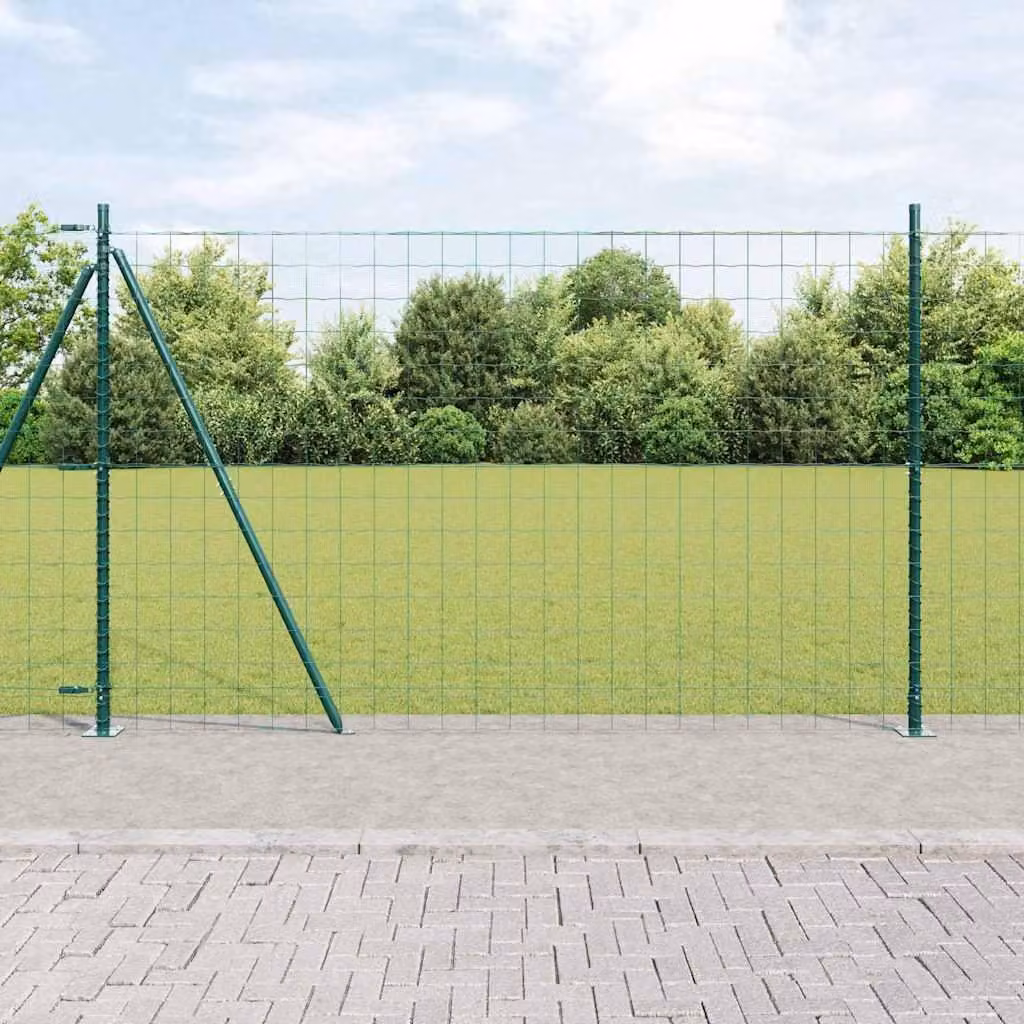 Maison Exclusive - Recinzione con pali. Verde 1.2 x 25 m Acciaio
