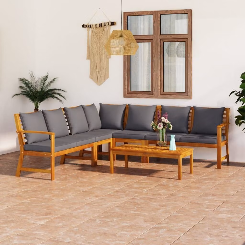 Maison Exclusive - Set da giardino 6 pezzi con cuscini in legno massello di acacia