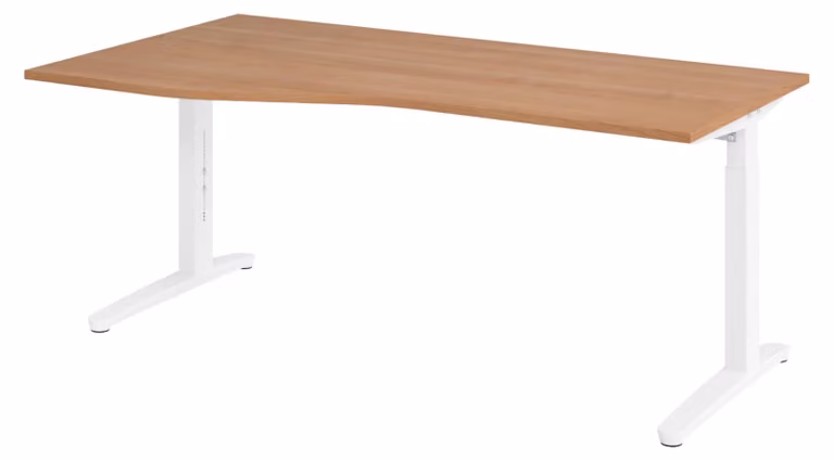 Scrivania bümö serie XB - Decorazione: noce, dimensioni: 180 x 100 cm, struttura: bianco
