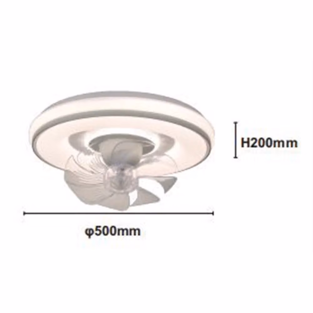 Plafoniera con Ventola e Luce LED Trade Shop Traesio Bianca, Design Moderno e Rotondo, IP20 – 2