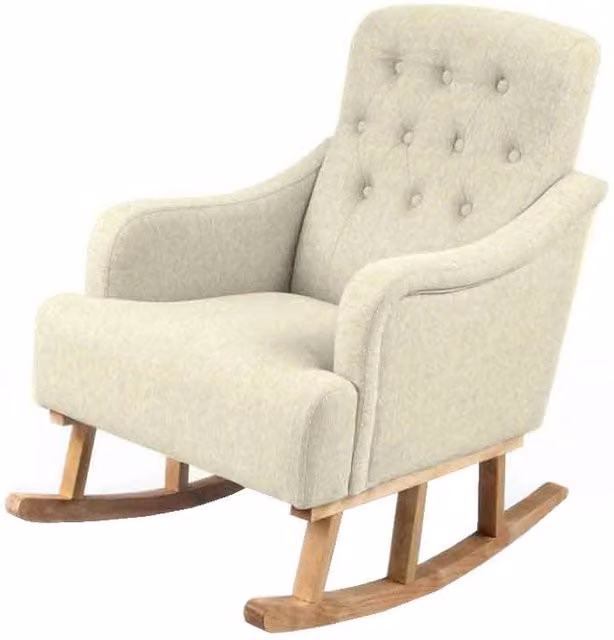 Poltrona a dondolo crema arredo chic cm 62 x 65 x 85 h