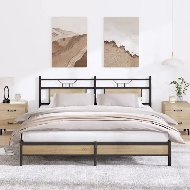 Struttura Letto Design Mania in Rovere Sonoma e Metallo, L/P: 160 x 200 cm