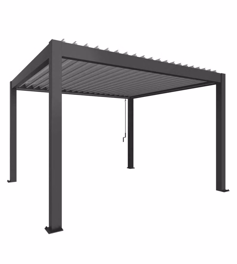 Biohort Pergola Grigio Scuro/Argento Metallizzato 4,05x3,68m