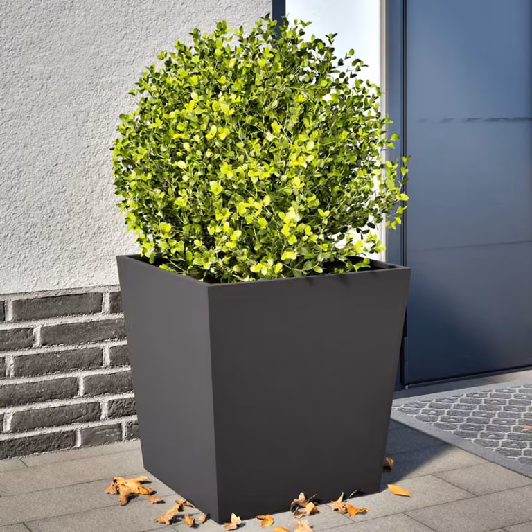 Set di 2 fioriere da giardino vidaXL in acciaio nero, L/P/H: 50 x 50 x 50 cm