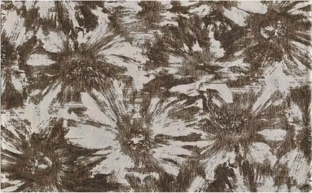 Tappeto Salotto Velour Antiscivolo con Disegno Fior Di Loto By Suardi, Colore Fango, L 200 cm x P 280 cm