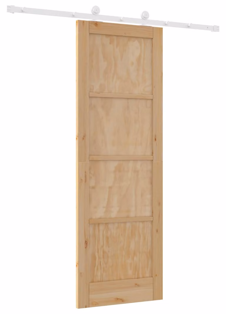 Porta scorrevole Naturale e Bianco 73,5 x 211 cm