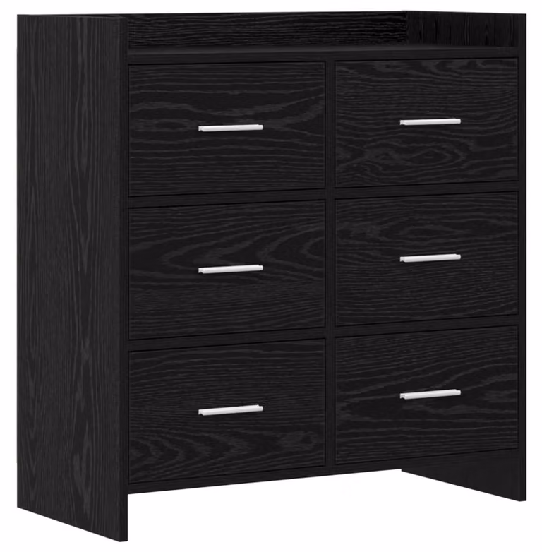 Mobiletto servitore in legno composito, noce nero, dimensioni 75 x 33 x 80 cm