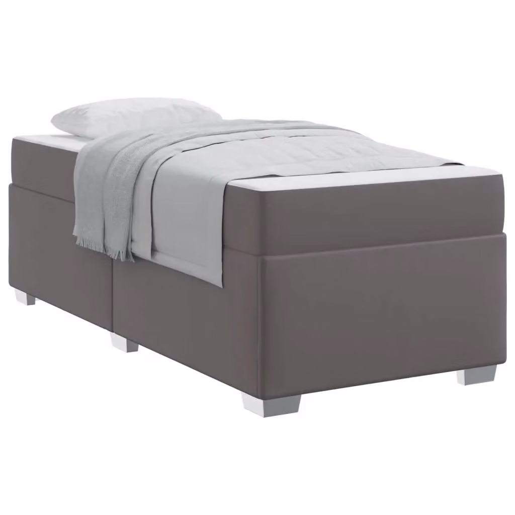 Struttura letto moderna vidaXL in tessuto grigio con telaio in metallo e doghe fisse L/P/H: 201.5 x 100 x 140 cm – 2