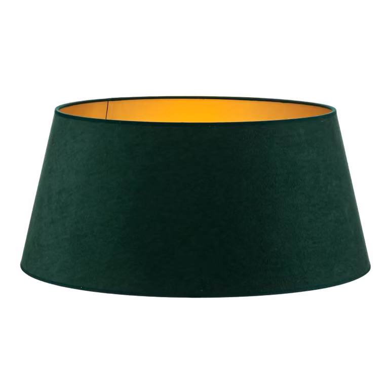 Paralume Cone altezza 25,5 cm, verde scuro/oro Duolla, Verde, Tessuto / Stoffa / Seta