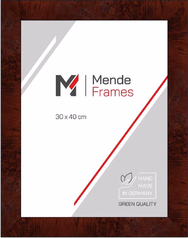 Cornice per foto in legno MendeFrames H14E, decoro "radici" scuro, formato 50x65 cm, vetro museo