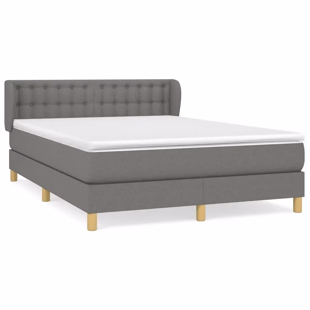 Letto Ibrido con Materasso e Struttura Imbottita vidaXL Grigio e Bianco L/P/H: 203 x 147 x 88 cm – 2