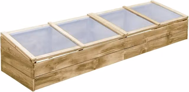 Set di 2 aiuole rialzate Videx in legno di pino impregnato marrone L 200 cm x P 50 cm x H 35 cm