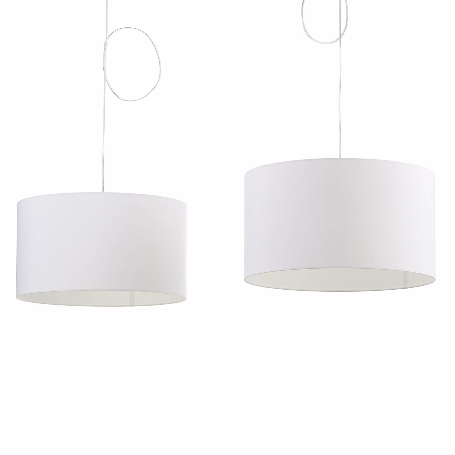 Helestra Lampada a sospensione Certo, dimmerabile, Bianco / Opale, Soggiorno / Sala da pranzo, Tessuto / Stoffa / Seta, Moderno, Lampada a sospensione