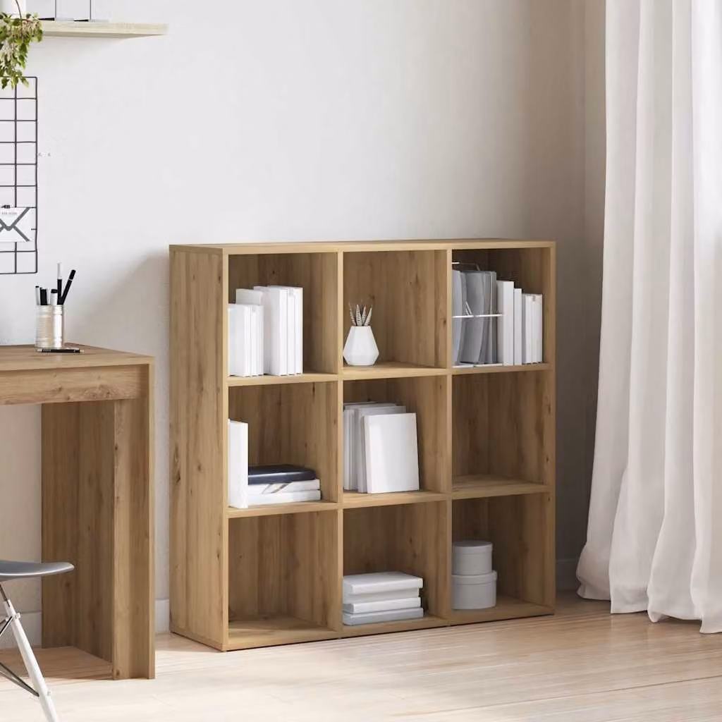 Libreria da parete vidaXL in legno Rovere, Marrone, L 98 cm x P 29 cm x H 97,5 cm