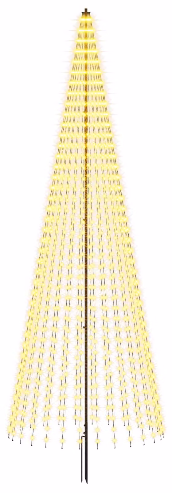 Albero di Natale a LED, altezza 385 cm, 1148 LED, luce bianca calda, struttura in ferro, colore nero