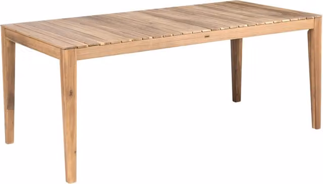 Tavolo da pranzo da giardino marrone chiaro in legno di acacia certificato 180 x 90 cm piano rettangolare stile rustico Tavolo da pranzo da esterno,