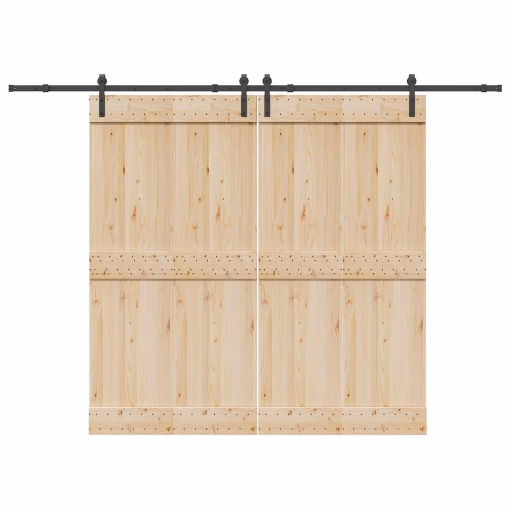 vidaXL Kit di Binari per Porte Scorrevoli in Acciaio Inox Nero Opaco