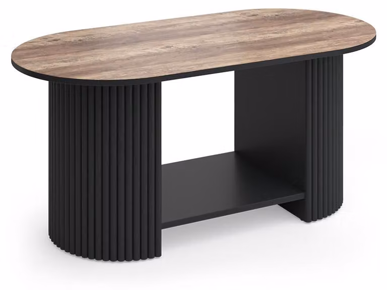 Tavolino da salotto Vicco Calero Rovere rustico/Nero 100 x 50 cm, Model 61470