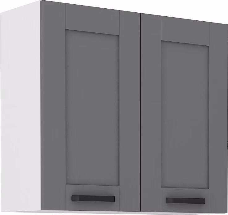 Armadietto superiore da cucina LAILI - larghezza 80 cm, grigio / bianco