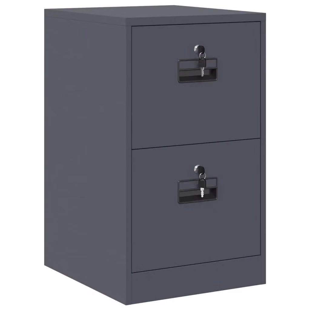 vidaXL Armadio per File in Metallo Antracite con Cassetti e Serratura L/P/H: 44 x 50 x 74,5 cm – 2