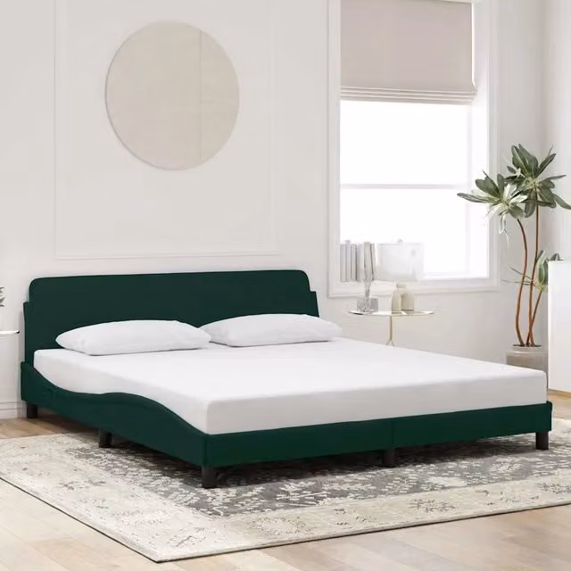Giroletto-Struttura Letto Dover Verde Scuro 180x200 cm in Velluto