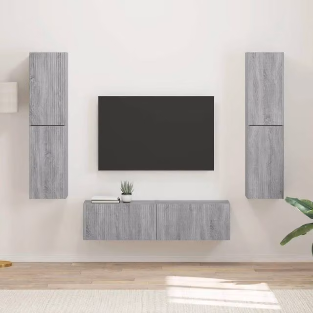Set mobile TV 6 pz Grigio Sonoma Legno ingegnerizzato 3409129
