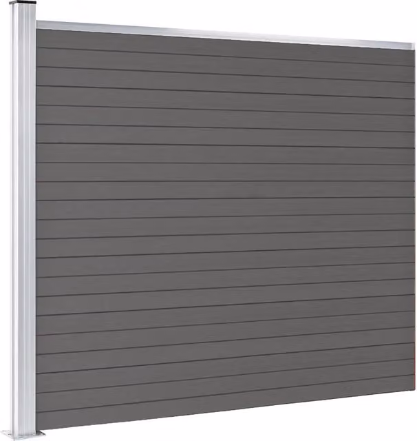 Pannello di Recinzione in WPC 175x146 cm Grigio 148983
