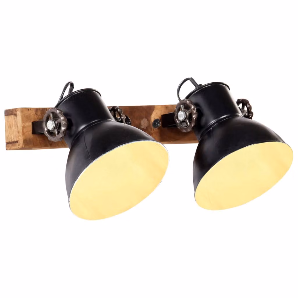 The Living Store Lampada da parete stile industriale Nero 45x25 cm E27
