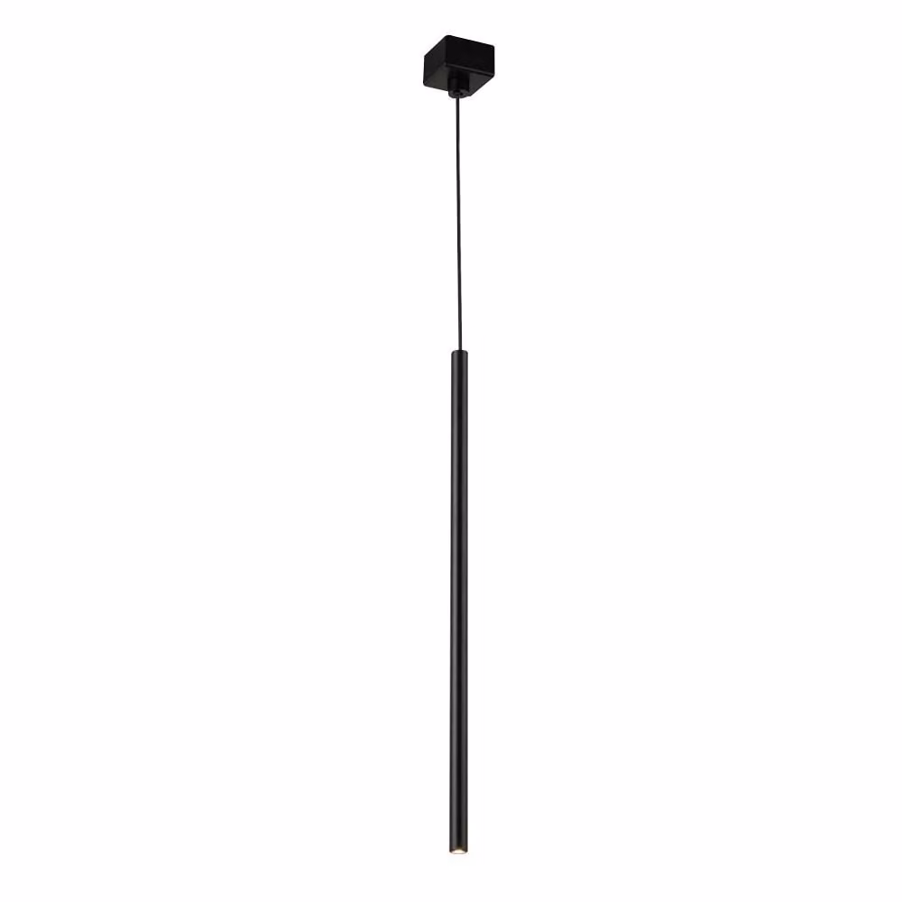 Lampada a sospensione minimalista con tubo quadrato nero e rosone KOSAME 1xG9 2,5 W Shilo