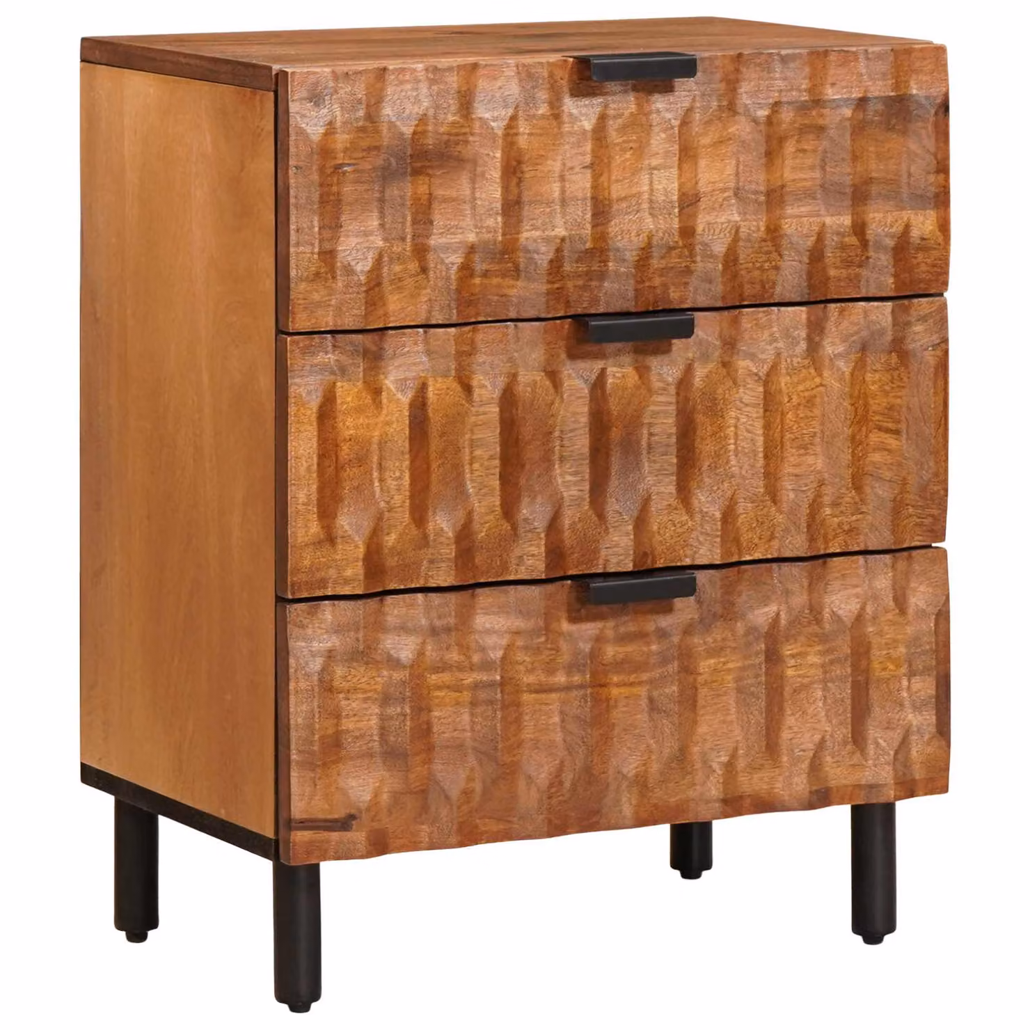 Armadio da notte moderno vidaXL in legno di mango marrone L: 50 cm, P: 33 cm, H: 62 cm