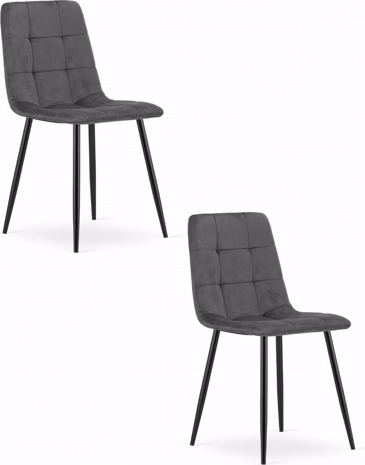 Valora KARA Chair Grigio Scuro x2 - Set di 2 sedie grigie in toni tenui
