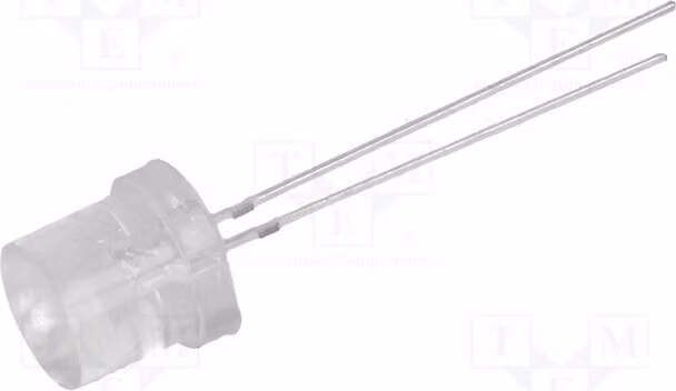 2 LED verdi, tipo OSG5DA82E1A, per montaggio a foro passante (THT), diametro 8 mm, intensità luminosa 2180-3000 mcd, angolo di emissione 140°