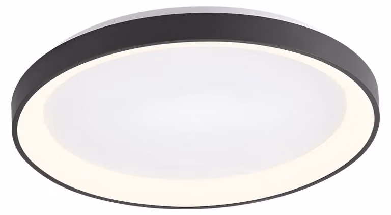 Plafoniera a LED Braytron 36 W, bianco caldo, bianco neutro, bianco freddo, 3CCT, 3200 lm, rotonda, nera, alluminio, IP20