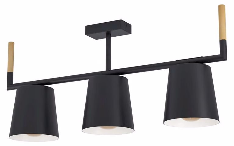 EGLO Lacey, 3 lampadine, E27, IP20, nero, marrone