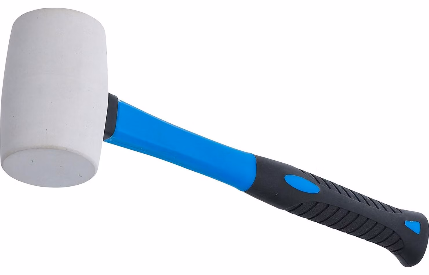 Martello in gomma martello di gomma - Manico in fibra di vetro - Bianco - 250 g