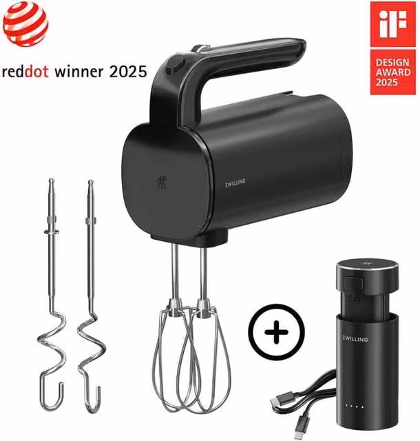 Sbattitore Cordless Zwilling XTEND Nero con Motore BLDC da 200 W e 3 Velocità