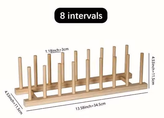 Scaffale in bambù con 8 ripiani, armadio per l'asciugatura di piatti e tazze, scaffale per alimenti, libreria, scaffale a tetto per padelle, tagliere, scaffale per tazze da caffè, armadio per l'asciugatura da terra
