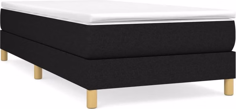 Struttura Letto a Rete a Molle Nero 90x200 cm in Tessuto