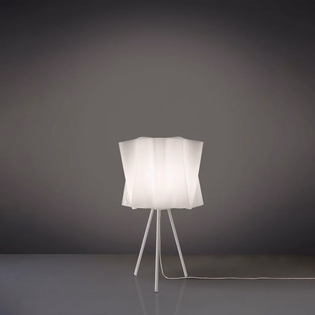 Lampada da tavolo moderna Linea Zero Polilux Bianco e Metallo con attacco E27 – 2