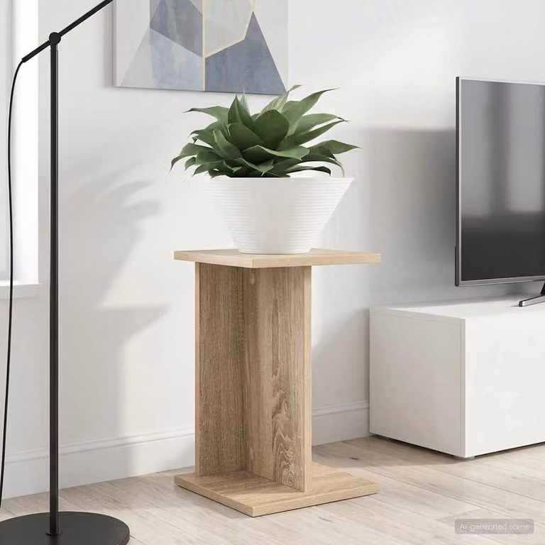 Set di 2 supporti per piante vidaXL in legno color rovere, L 25 cm x P 25,5 cm x H 40,5 cm