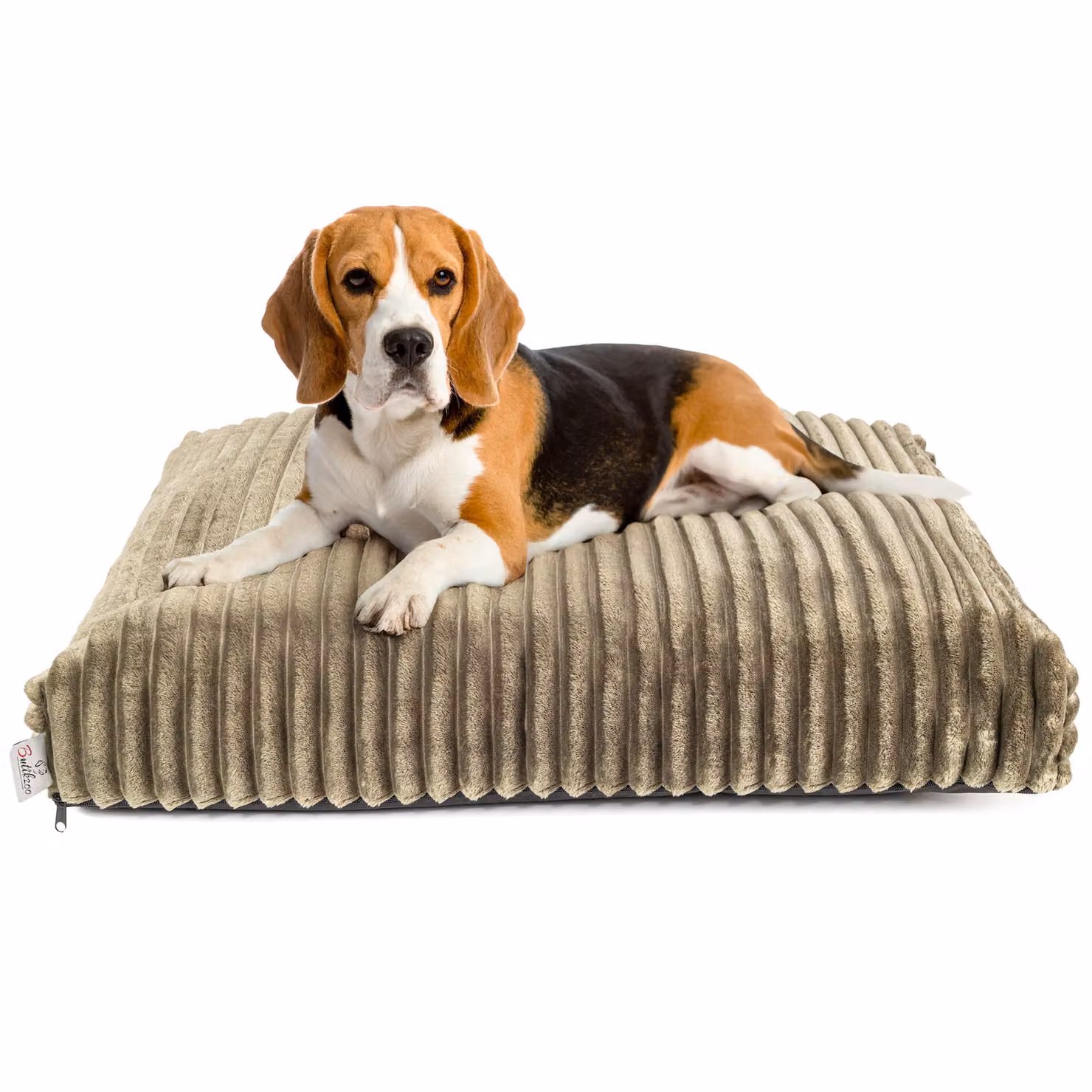 Lettino per cani Boutique ZOO XL 95x75 cm | cuscino lavabile per cani | imbottitura in silicone | aspetto scamosciato | colore: verde oliva