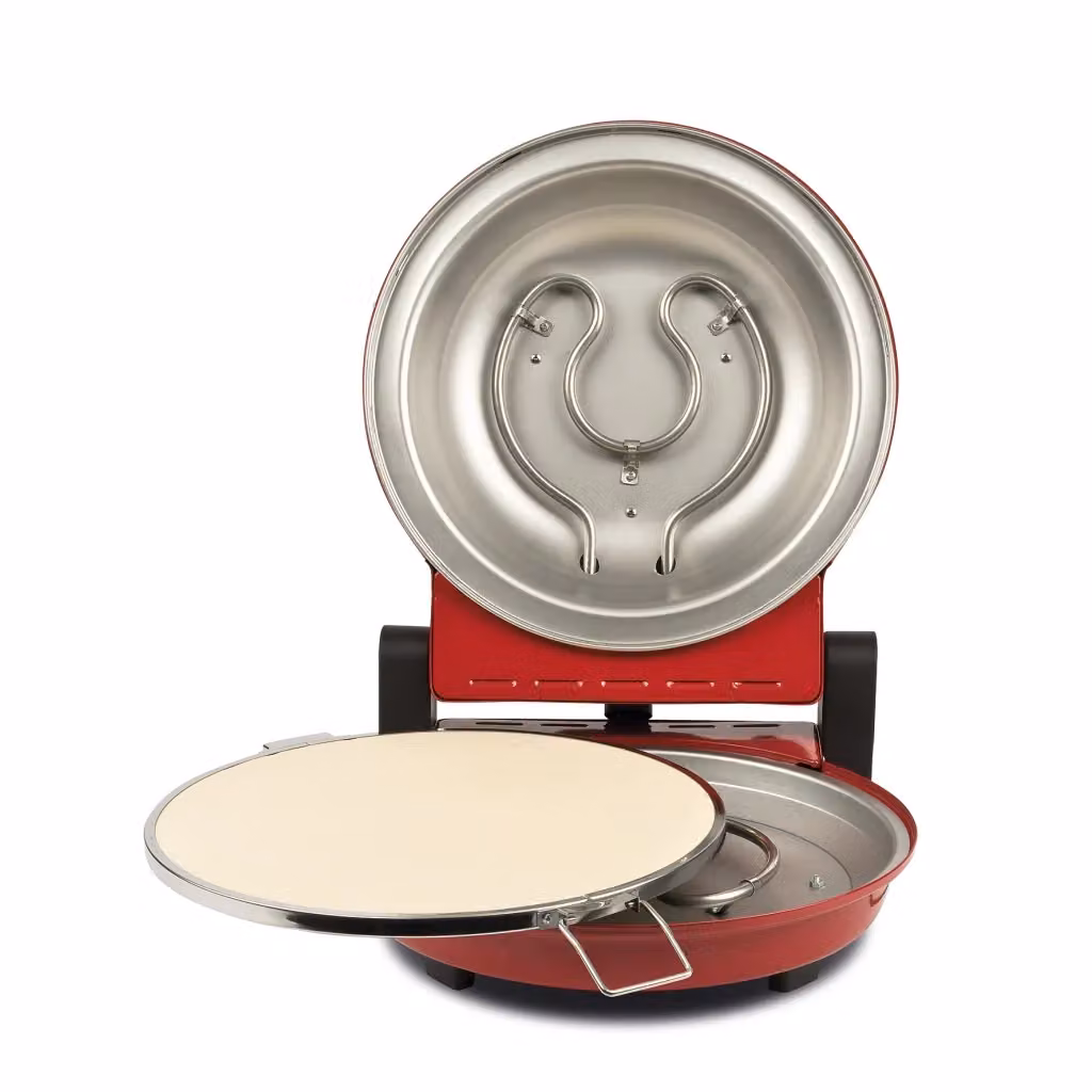 Forno per pizza Quisipizza rosso con potenza 1800 W, riscaldamento superiore e inferiore, timer e struttura in metallo – 2