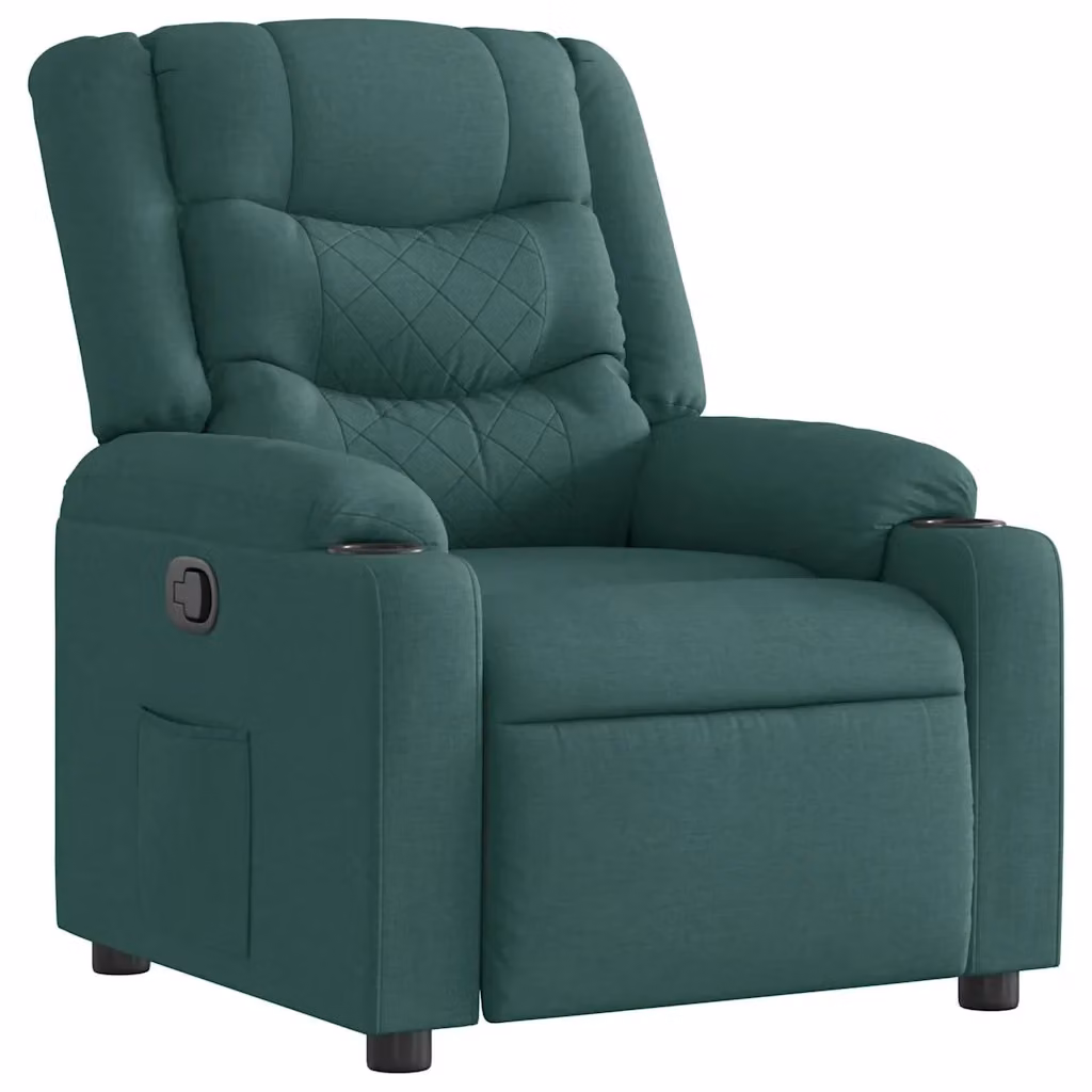 Poltrona Reclinabile Relax vidaXL in Tessuto Verde con Braccioli e Regolazione Manuale – 2