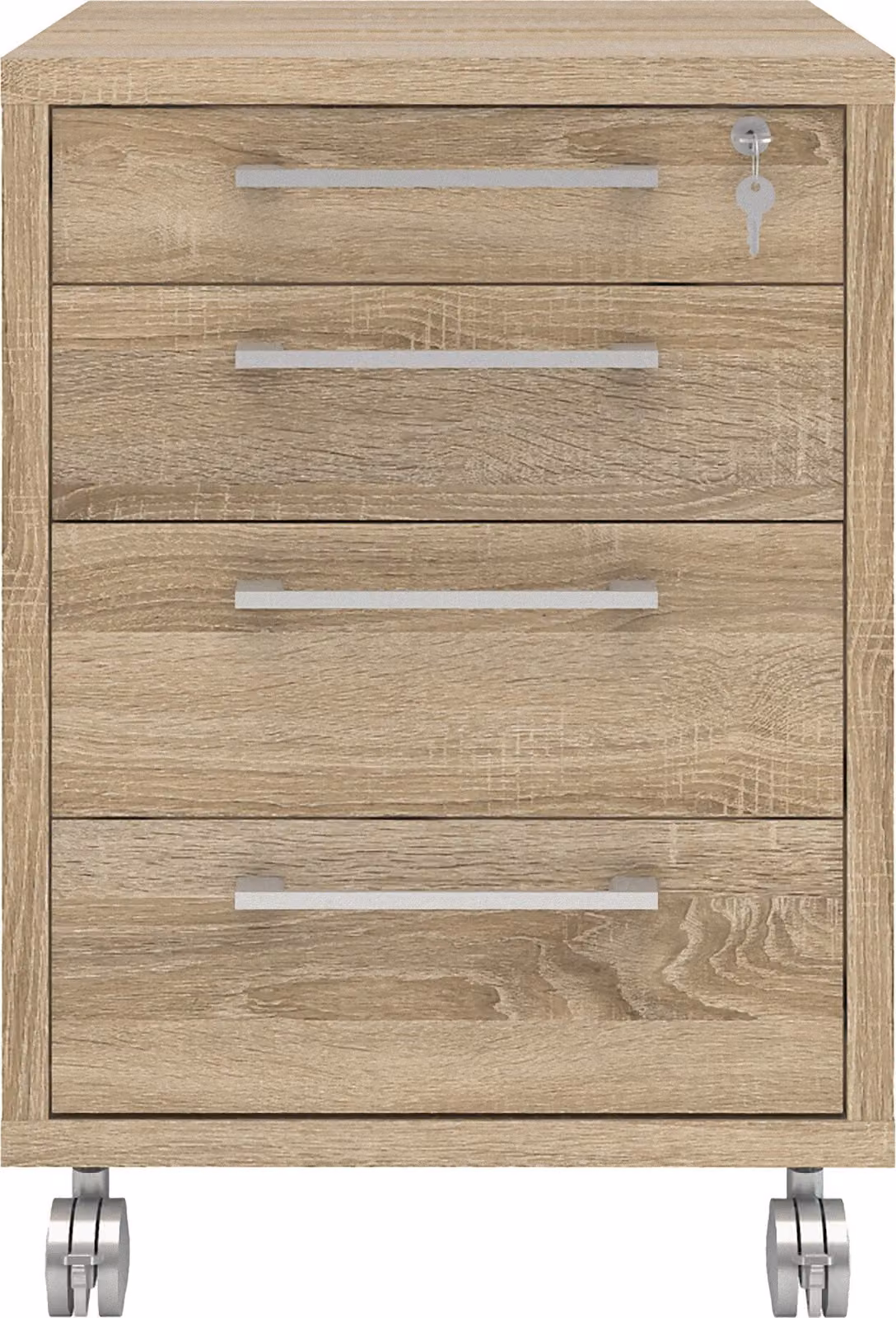 Cassettiera Prism B 4 cassetti struttura rovere decoro.