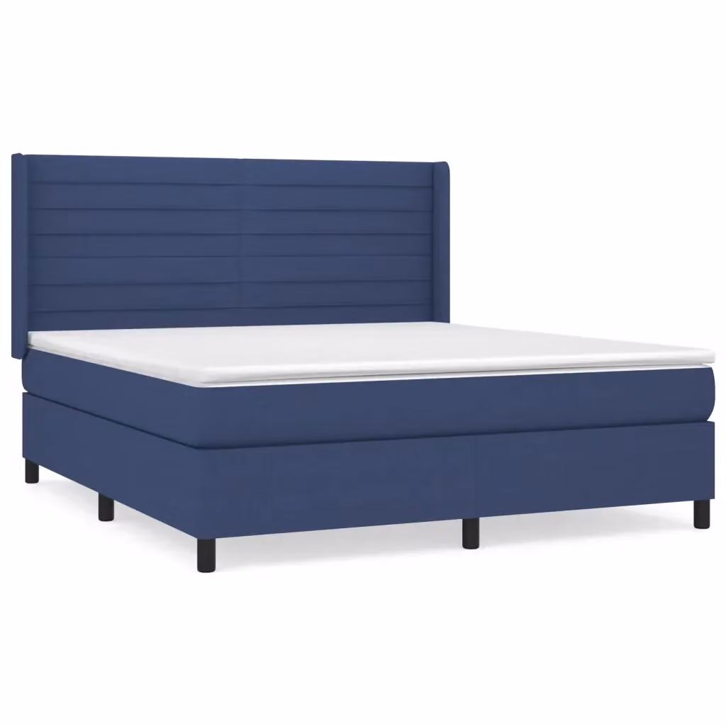 Letto Ibrido con Giroletto a Molle e Materasso vidaXL, Colore Blu e Bianco, L/P/H: 160 x 200 x 128 cm – 2