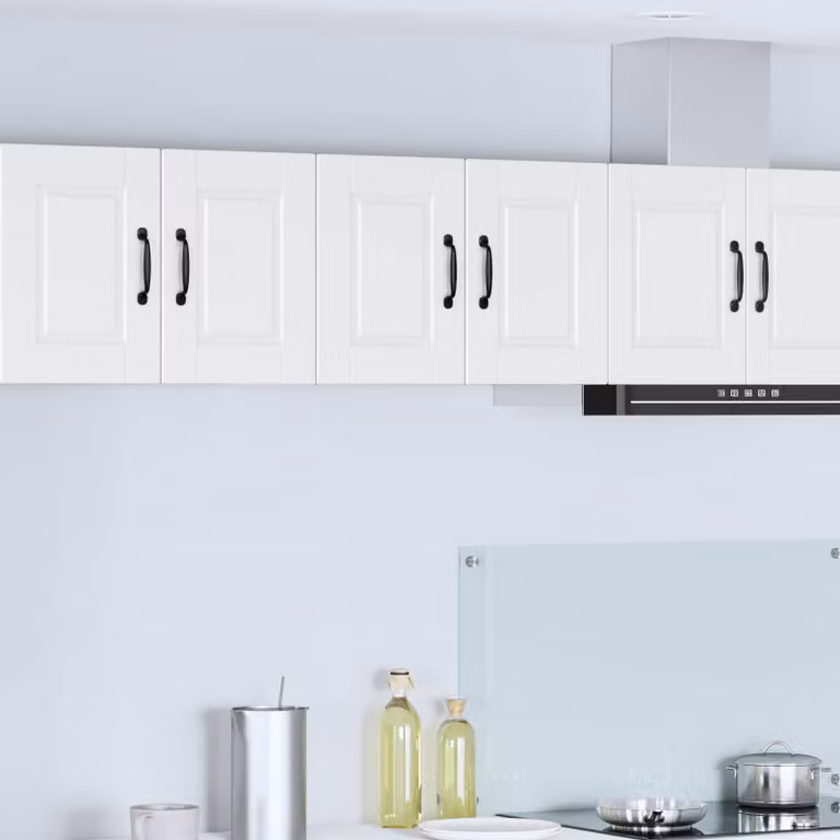 Set di 2 armadietti a muro moderni vidaXL PORTO in MDF bianco opaco per cucina